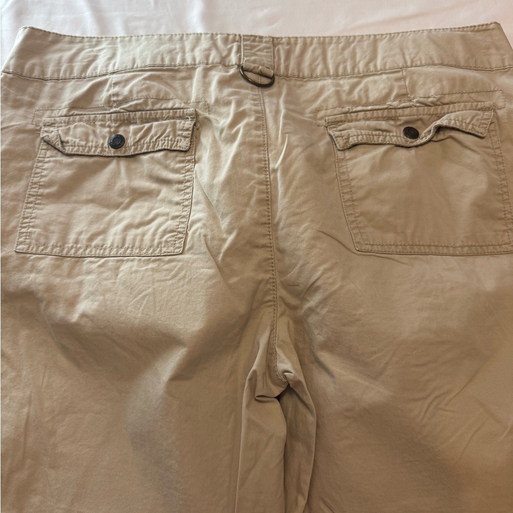 Faded Glory Beige Wide Leg Cargo Pants with Utility Pockets - Picture 5 of 8